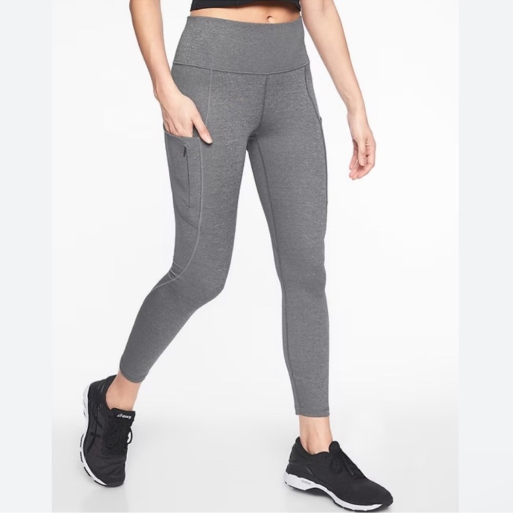 Athleta All In 7/8 Tights In Dark Grey Heather